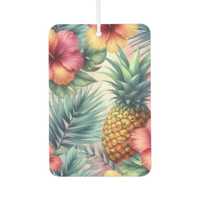 Tropical Bloom Car Air Freshener (Front)