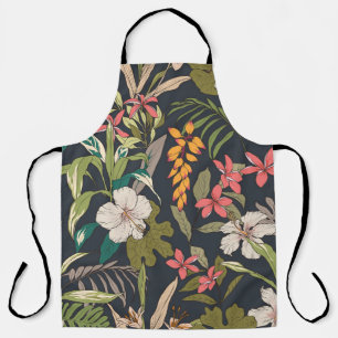 Tropical Bloom: Seamless Flower Pattern Apron