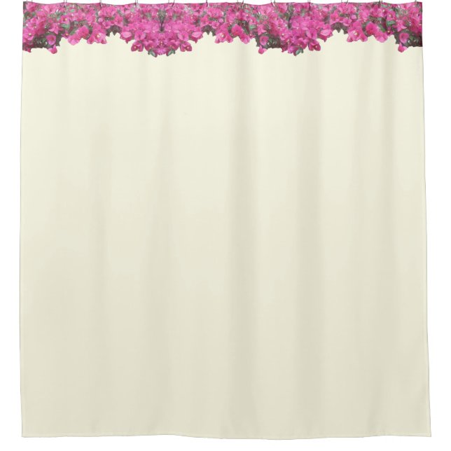 Tropical Blooming Tree Flowers on Ivory Shower Curtain (Front)