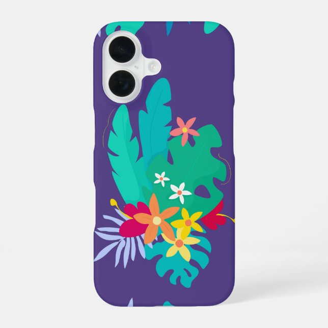 Tropical Blossom iPhone 16 Case (Back)