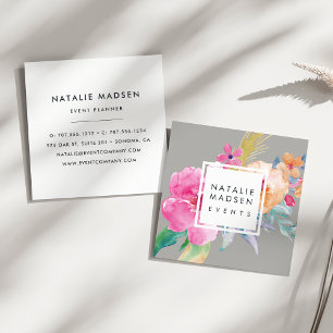 Tropical Blossoms Square Business Card