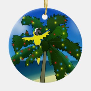 Tropical Blue and Gold Macaw Christmas Ornament