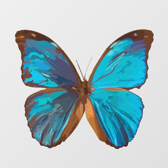 Tropical Blue and Turquoise Gem Coloured Butterfly Window Cling (Sheet)