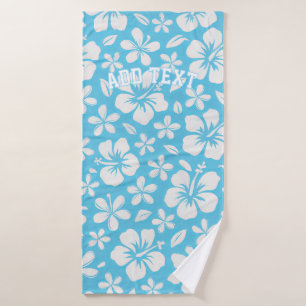 Tropical Blue Beach Flowers Bath Towel