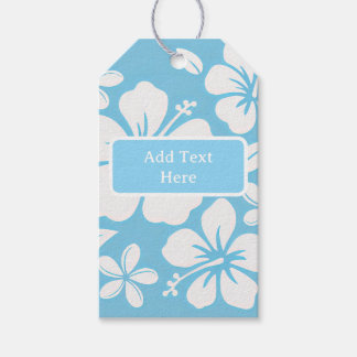 Tropical Blue Beach Flowers Gift Tags