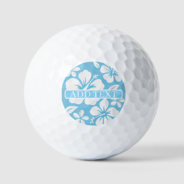 Tropical Blue Beach FLowers Golf Balls (Front)