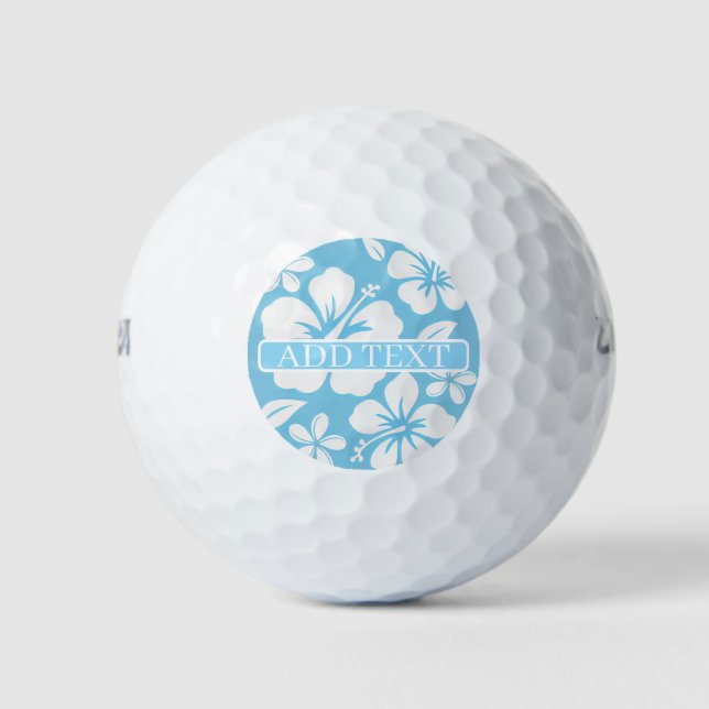 Tropical Blue Beach FLowers Golf Balls (Front)