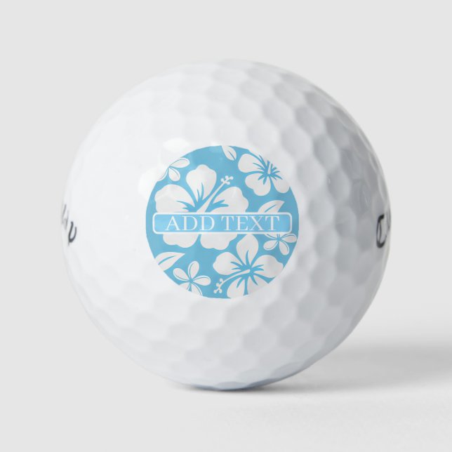 Tropical Blue Beach FLowers Golf Balls (Front)