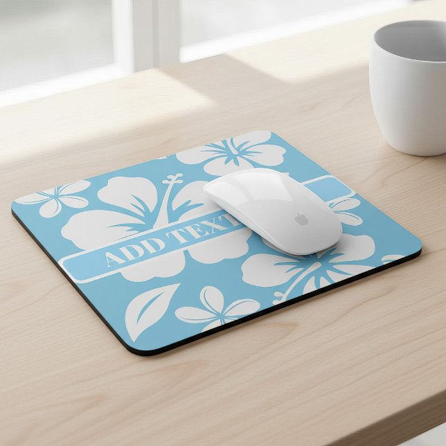 Tropical Blue Beach Flowers Mouse Mat (Creator Uploaded)
