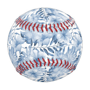 Tropical Blue Flowers Baseball