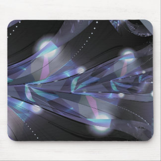 Tropical Blue Leaves Cast in Mirrored Lights Mouse Mat