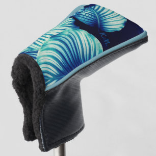 Tropical Blue Leaves Golf Head Cover
