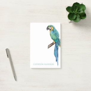 Tropical Blue Macaw Personalised Post-it Notes
