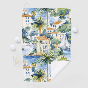 Tropical Blue Mediterranean   Golf Towel