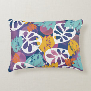 Tropical blue modern leaves nature floral  Pillow
