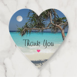 Tropical Blue Ocean Beach Photo Thank You Favour Tags