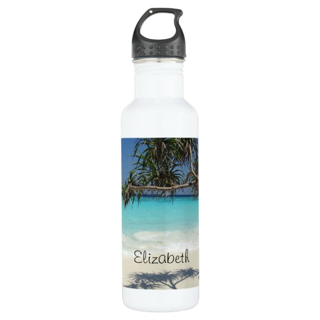  Tropical Blue Ocean Beach Scene Photo 710 Ml Water Bottle (Front)