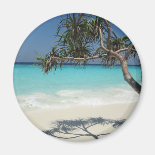 Tropical Blue Ocean Beach Scene Photo Magnet