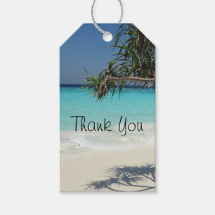Tropical Blue Ocean Beach Scene Photo Thank You Gift Tags