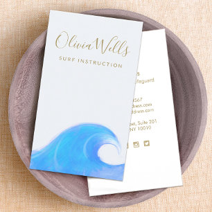 Tropical Blue Ocean Surf Wave Business Card