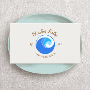 Tropical Blue Ocean Wave Logo Business Card