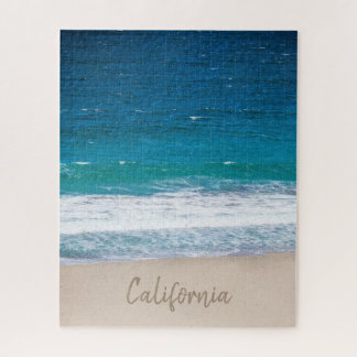 Tropical Blue Ocean Waves Custom California Beach Jigsaw Puzzle
