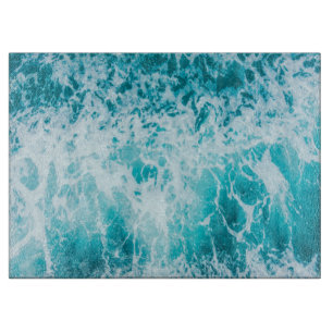 Tropical Blue Ocean Waves Cutting Board