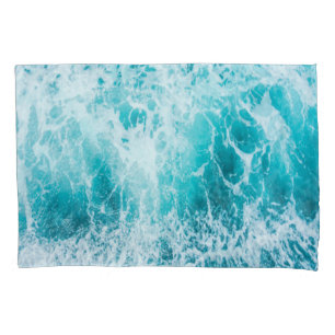 Tropical Blue Ocean Waves Pillowcase