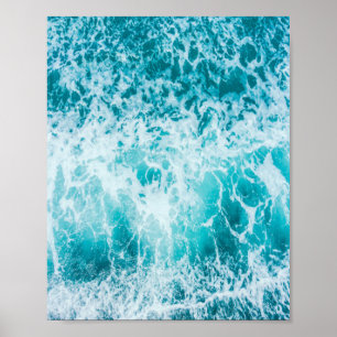 Tropical Blue Ocean Waves Poster