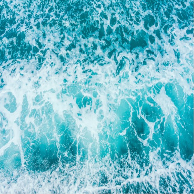 Tropical Blue Ocean Waves Standing Photo Sculpture (Front)