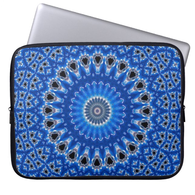 Tropical Blue Sapphire Island Boho Laptop Sleeve (Front)