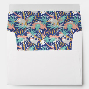 Tropical Blue Sloth Pattern Envelope