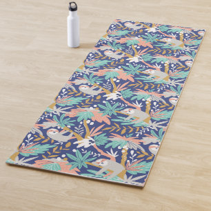 Tropical Blue Sloth Pattern Yoga Mat