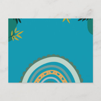 Tropical blue teal holiday postcard