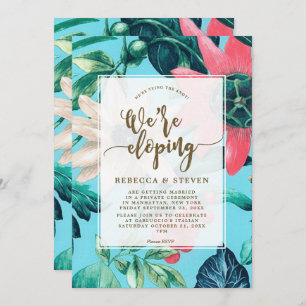tropical blue tying the knot eloping invitation