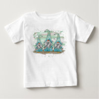 Tropical Blue Watercolor Beach Gnomes