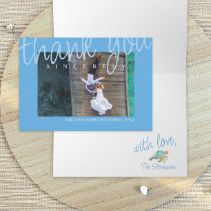 Tropical Blue Wedding Thank You Cards