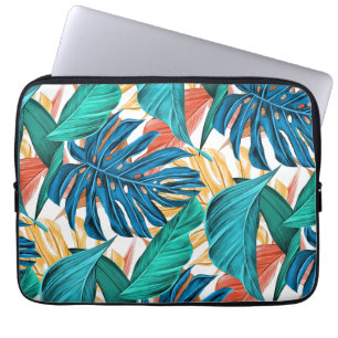 Tropical Blue yelllow leaves  Laptop Sleeve
