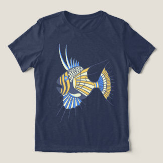 Tropical Blue Yellow Aquatic Fish Tri-Blend Shirt