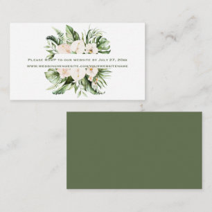 Tropical Blush Pink Floral RSVP to Website Enclosure Card