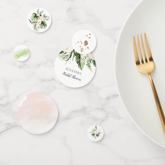 Tropical Blush Pink Floral Table Confetti (Group)