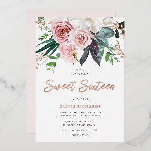 Tropical Blush Pink Roses Sweet 16 Party