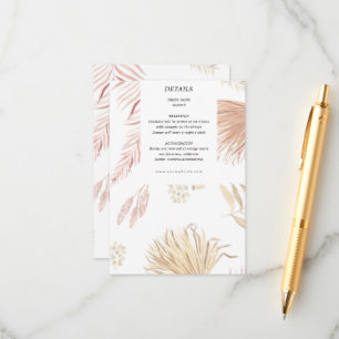 tropical bohemian blush reception card