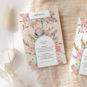 Tropical Bohemian Blush Reception Details Card