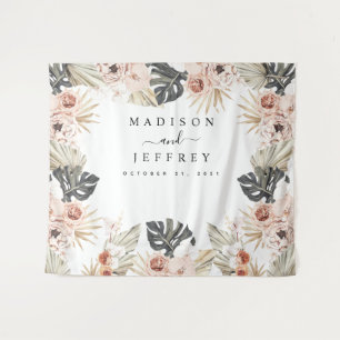 Tropical Bohemian Dried Palm Photo Backdrop Tapestry