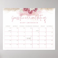 Tropical Boho Baby Shower Guess The Arrival Date