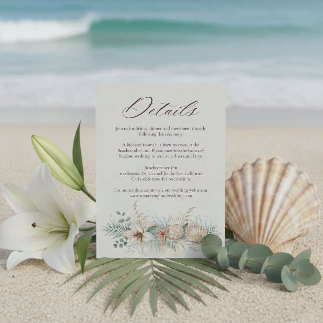 Tropical Boho Beach Wedding Details Enclosure Card (Creator Uploaded)