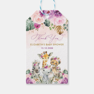 Tropical Boho Jungle Safari Girl Baby Shower Favou Gift Tags