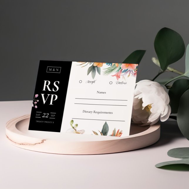 Tropical Boho Wedding RSVP Card (Creator Uploaded)