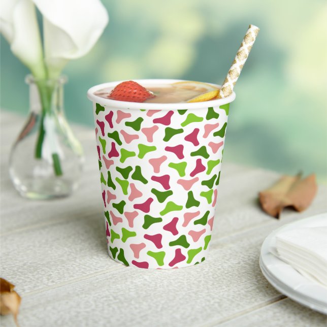 Tropical Boomerang Pattern Paper cup (Insitu)